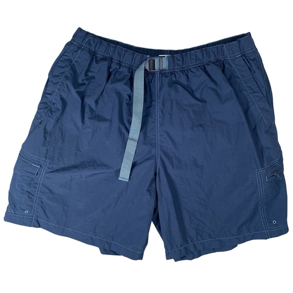 Columbia Shorts Men's Size 2XL Navy Blue Hiking Outdoor Cargo With‎ Mesh Belt